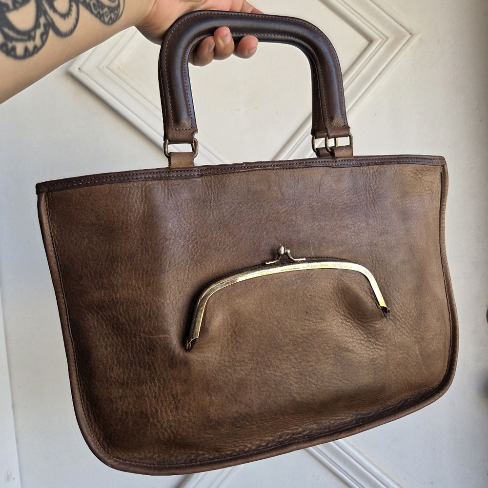 Vintage Coach Cartouche NYC Putty Watermelon Tote Early 70s🤎